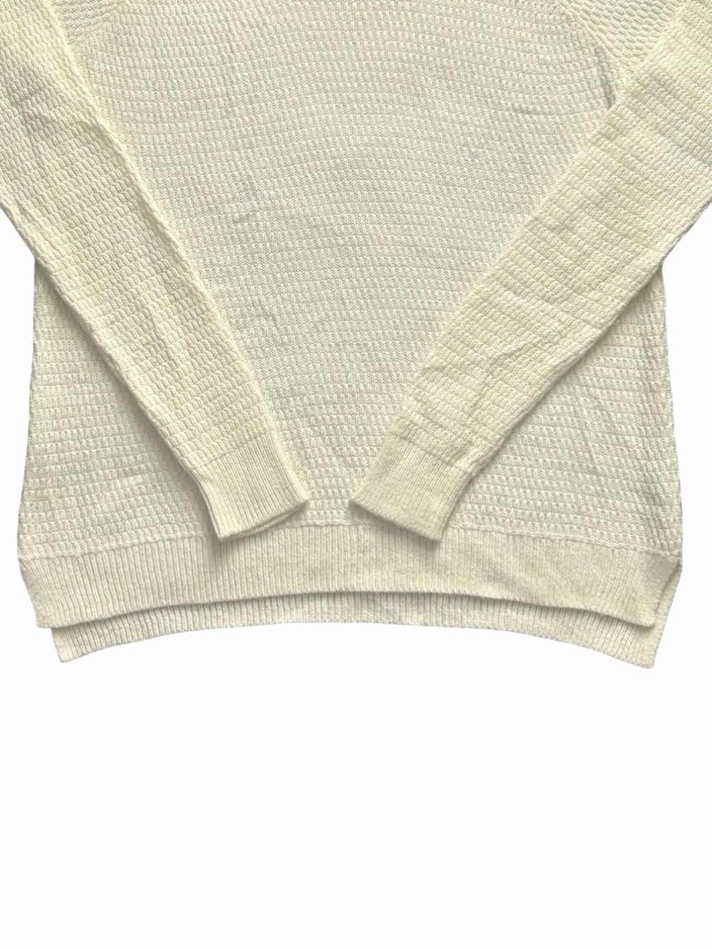 Madewell XS Ivory Textured Knit Sweater Cotton Blend Crewneck Pullover - Picture 5 of 13